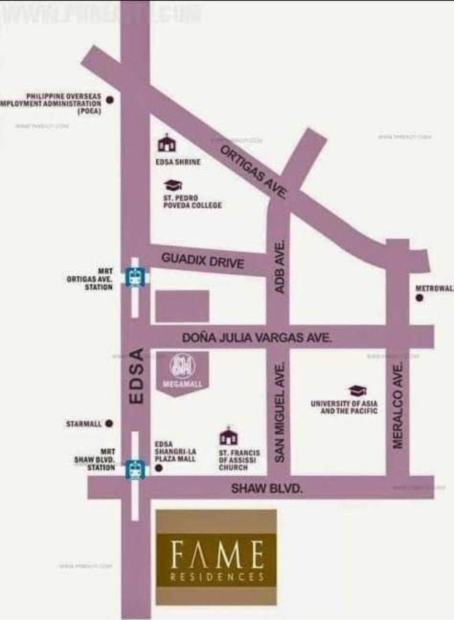Penthouse Studio At Fame Residence 41St Floor, Shangrila-Megamall Manila Exterior foto
